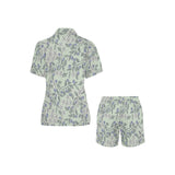 hand drawn blueberry pattern Women's V-Neck Short Pajama Set