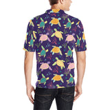 Colorful sea turtle pattern Men's All Over Print Polo Shirt