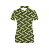 Green Peas Pattern Print Design 05 Women's All Over Print Polo Shirt