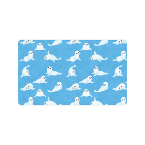 Cute sea lion seal pattern background Doormat
