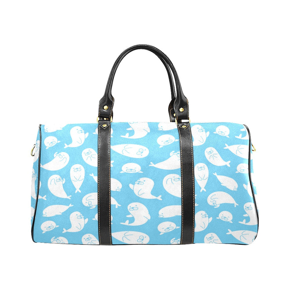 Cute white sea lion seals pattern Travel Bag