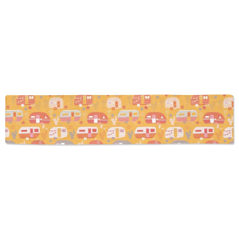 Camper Van Pattern Print Design 04 Table Runner