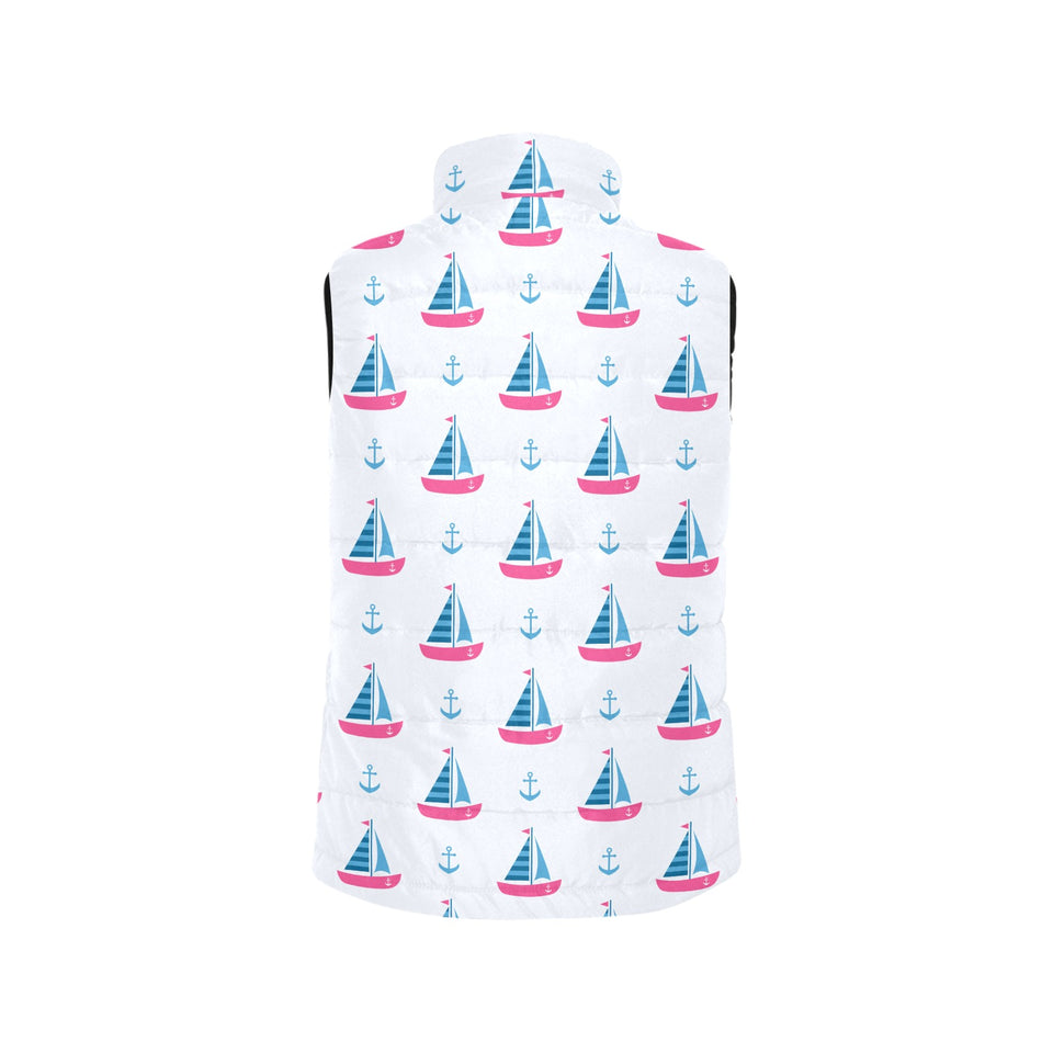 Sailboat anchor pattern Women's Padded Vest