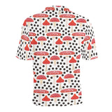 Red mushroom dot pattern Men's All Over Print Polo Shirt