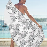 Cute french bulldog head pattern Beach Towel