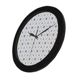 Anchor rudder nautical design pattern Elegant Black Wall Clock