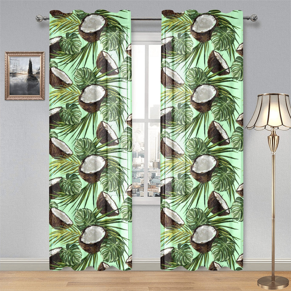 Coconut Pattern Print Design 02 Gauze Curtain