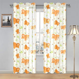 Cute brown pomeranian paw leave bone pattern Gauze Curtain