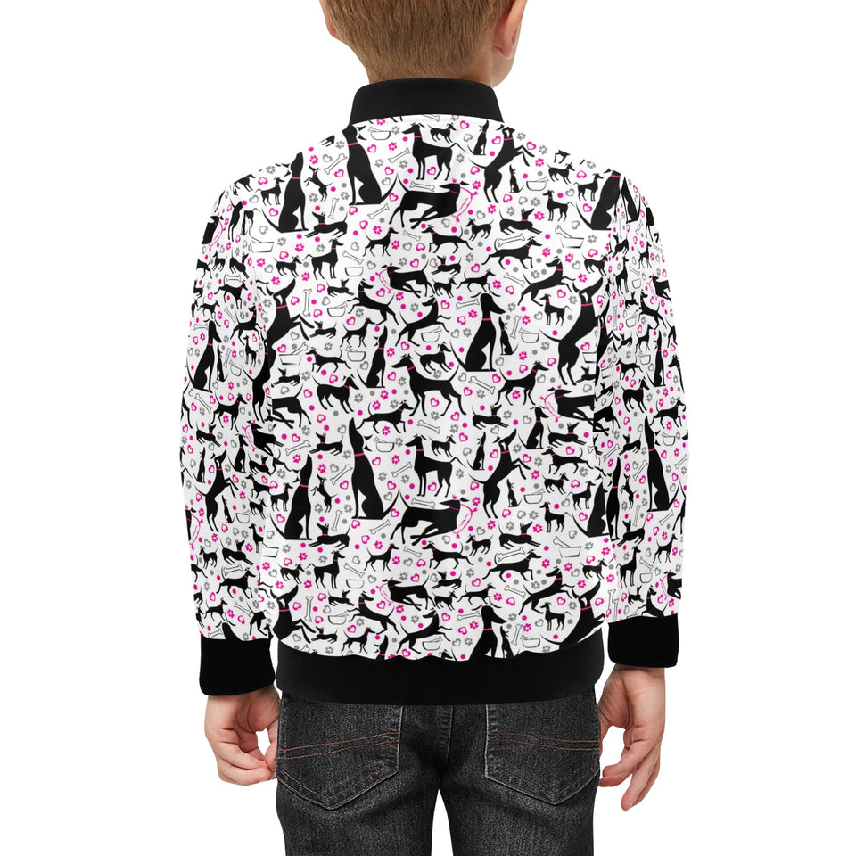 Greyhound Pattern Print Design 02 Kids' Boys' Girls' Bomber Jacket