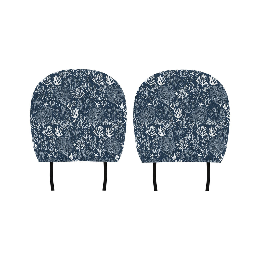 Coral Reef Pattern Print Design 05 Car Headrest Cover