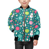 Snowman bird decorative elements christmas pattern Kids' Boys' Girls' Bomber Jacket