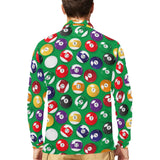 Billiard Ball Pattern Print Design 02 Men's Long Sleeve Polo Shirt