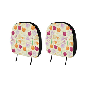 Onion garlic white red pattern Car Headrest Cover