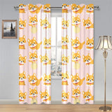 Cute shiba inu dog pattern Gauze Curtain