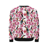 Toucan flower design pattern Men's Crew Neck Sweatshirt