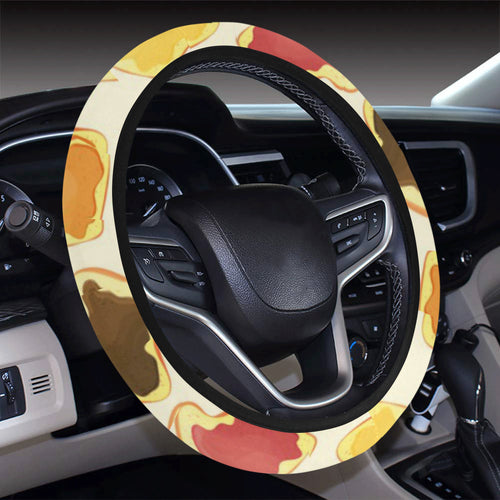 Bread Toast Pattern Print Design 02 Car Steering Wheel Cover