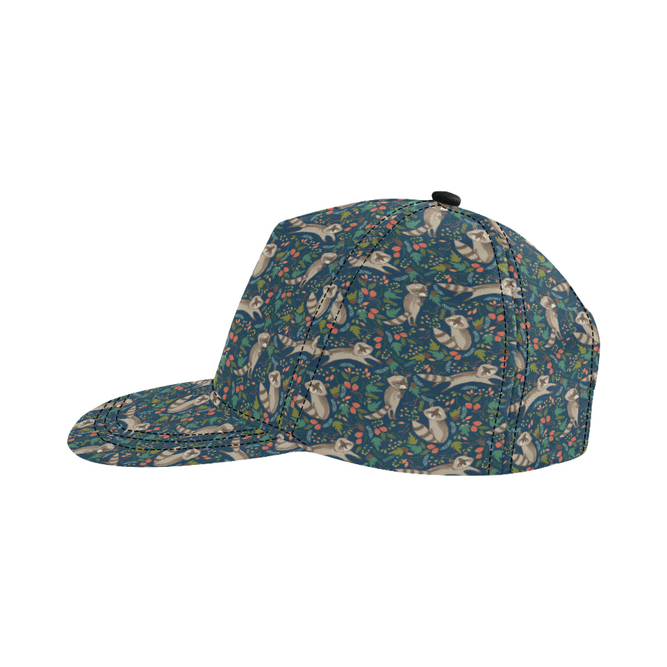 Raccoon tropical leaves pattern All Over Print Snapback Cap