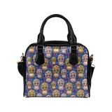 Sugar skull flower pattern Shoulder Handbag