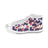 Kangaroo Australian pattern Men's High Top Canvas Shoes White