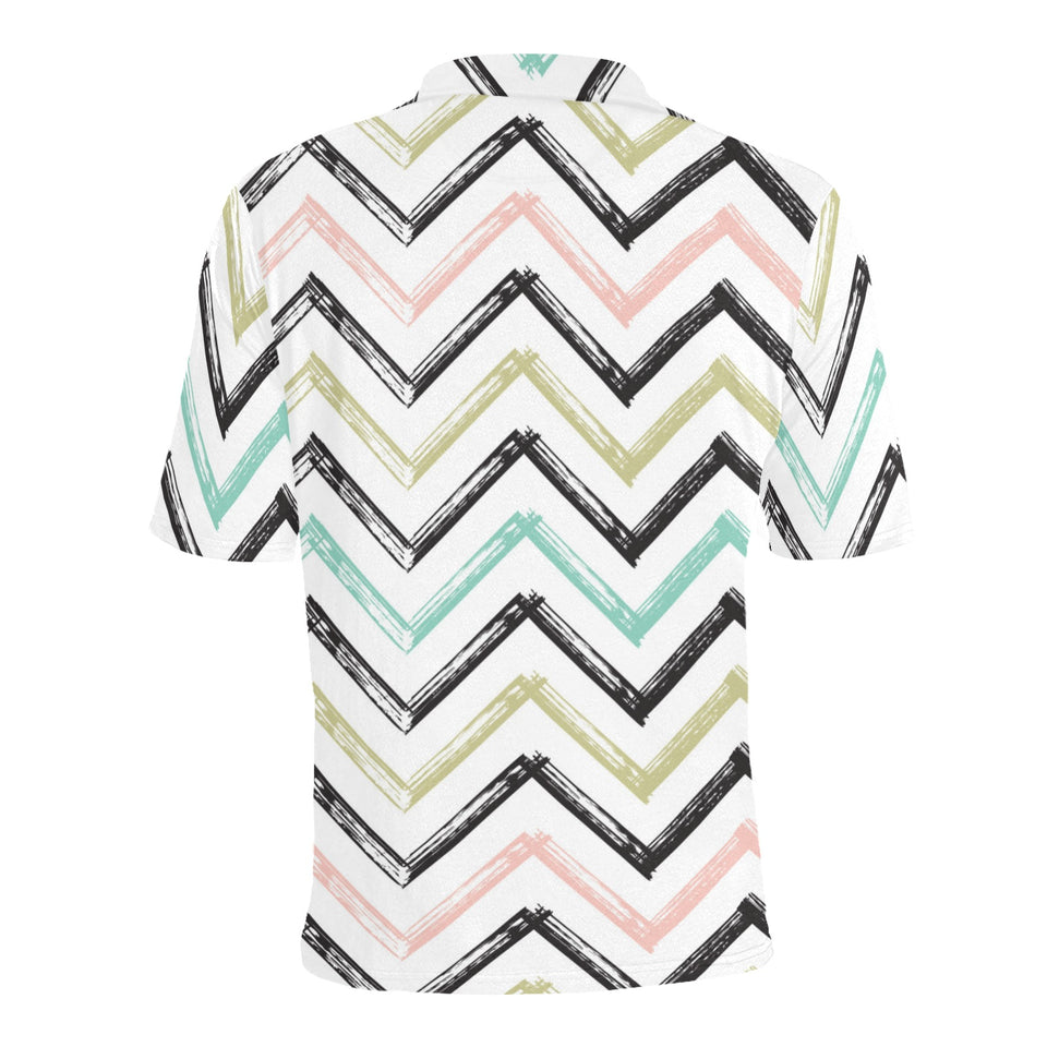 zigzag chevron paint pattern Men's All Over Print Polo Shirt