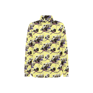 Ostrich Pattern Print Design 04 Women's Long Sleeve Polo Shirt