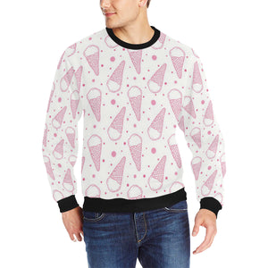 Hand drawn ice cream pattern Men's Crew Neck Sweatshirt