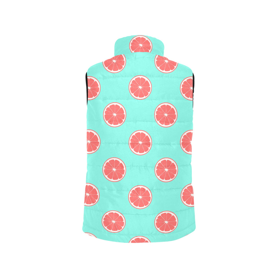 Grapefruit green background Women's Padded Vest
