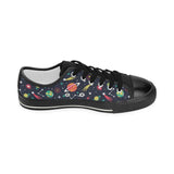 colorful space pattern planet star Kids' Boys' Girls' Low Top Canvas Shoes Black