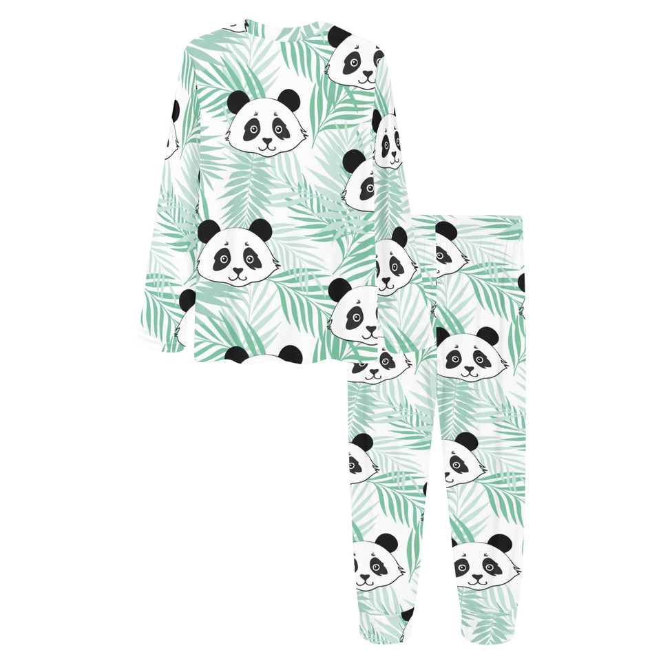 Panda pattern tropical leaves background Women's All Over Print Pajama Set