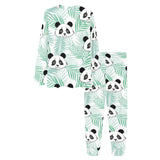 Panda pattern tropical leaves background Women's All Over Print Pajama Set