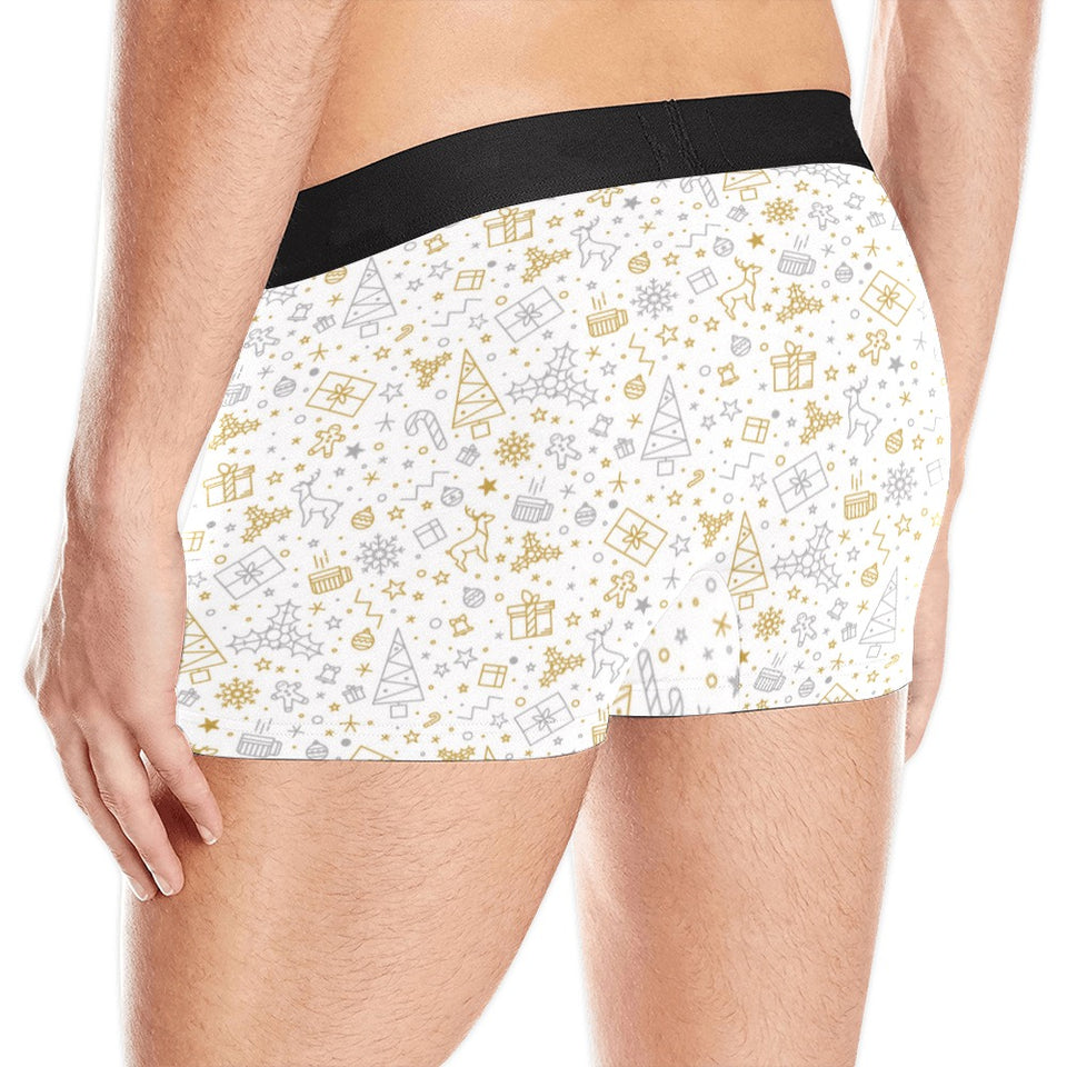 Christmas tree Christmas element Silver gold patte Men's All Over Print Boxer Briefs Men's Underwear