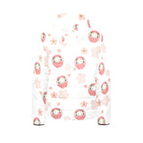 Daruma japanese wooden doll cherry blossom flower Kids' Boys' Girls' Padded Hooded Jacket