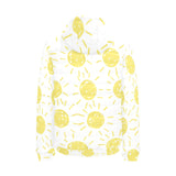 hand drawn sun pattern Men's Padded Hooded Jacket