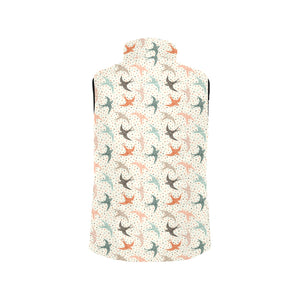 Swallow Pattern Print Design 02 Women's Padded Vest