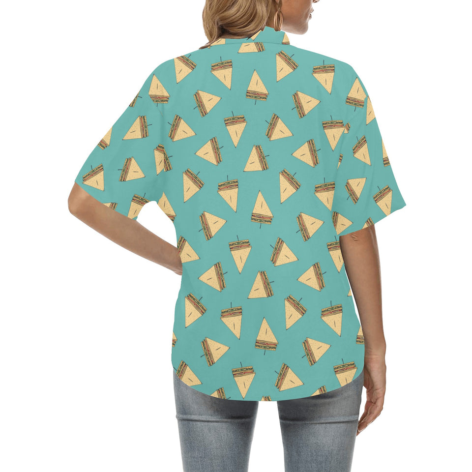 Sandwich Pattern Print Design 03 Women's All Over Print Hawaiian Shirt