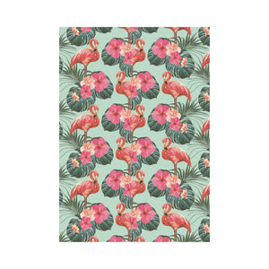 Beautiful flamingo tropical palm leaves hibiscus p House Flag Garden Flag