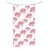 Pink lotus waterlily pattern Bath Towel