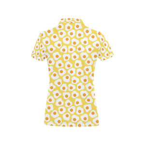 Fried Eggs Pattern Print Design 05 Women's All Over Print Polo Shirt