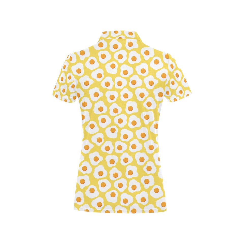 Fried Eggs Pattern Print Design 05 Women's All Over Print Polo Shirt