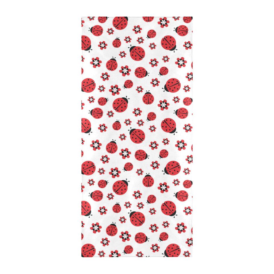 Ladybug Pattern Print Design 04 Beach Towel