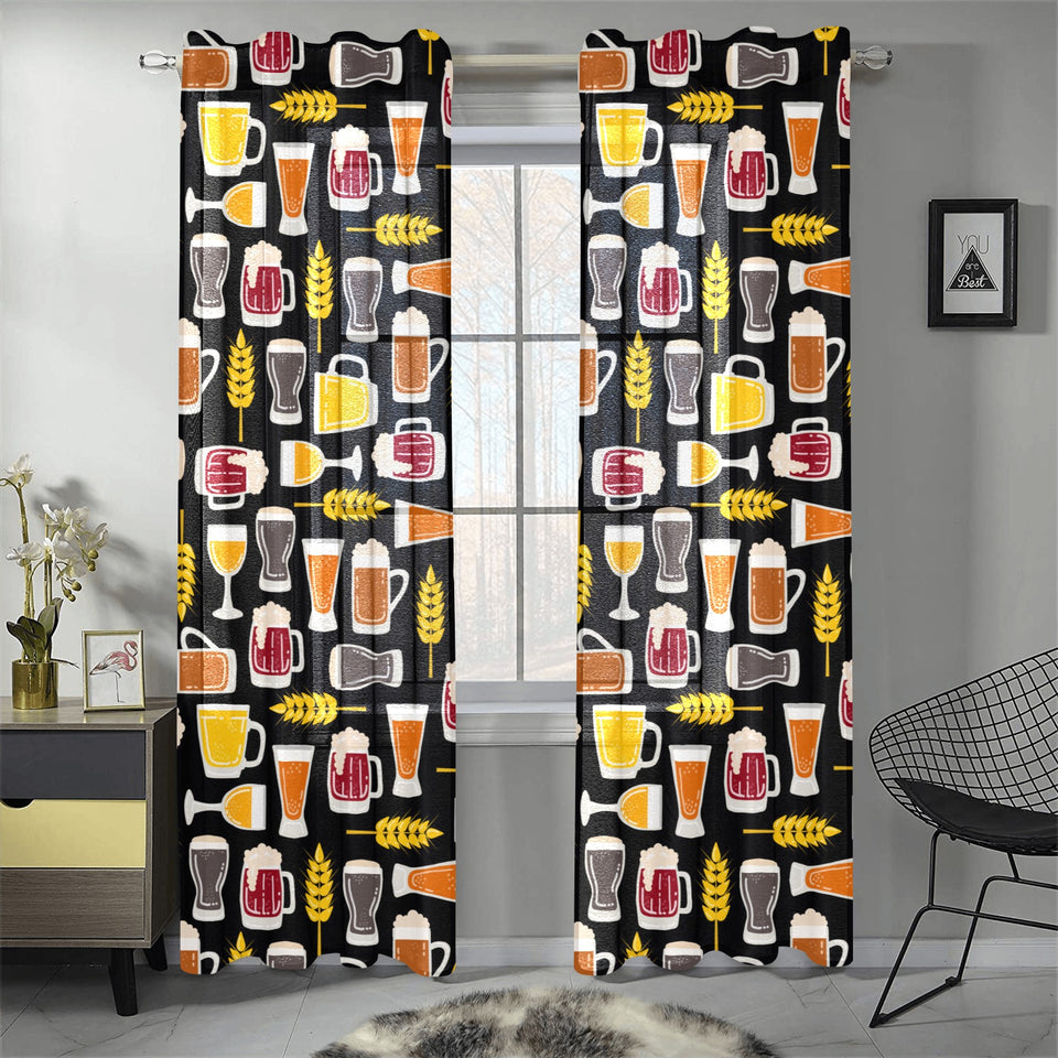 Beer type pattern Gauze Curtain