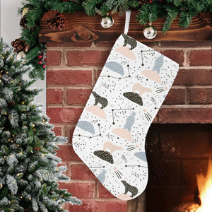 Polar bears star poka dot pattern Christmas Stocking