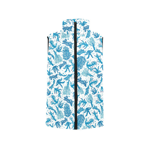 Coral Reef Pattern Print Design 01 Men's Padded Vest