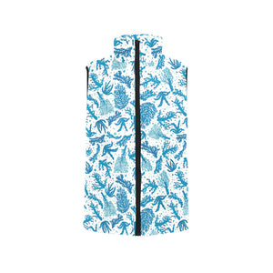 Coral Reef Pattern Print Design 01 Men's Padded Vest