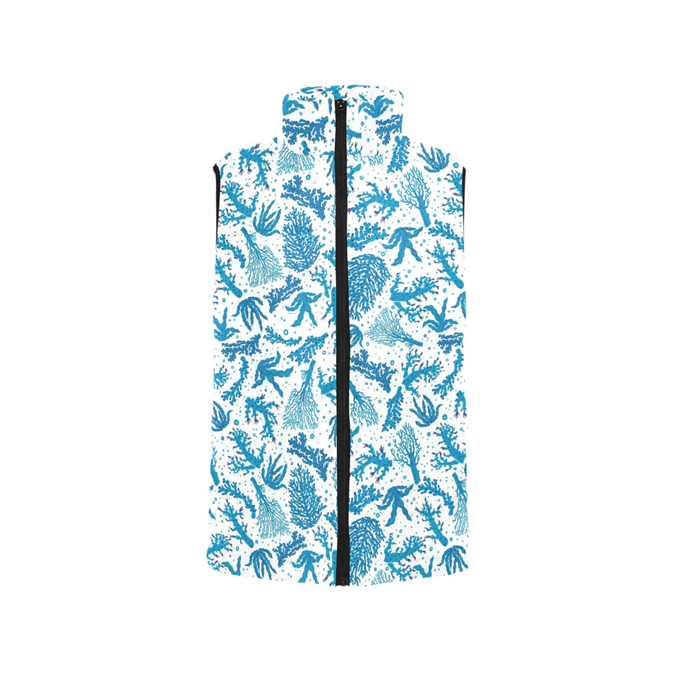 Coral Reef Pattern Print Design 01 Men's Padded Vest