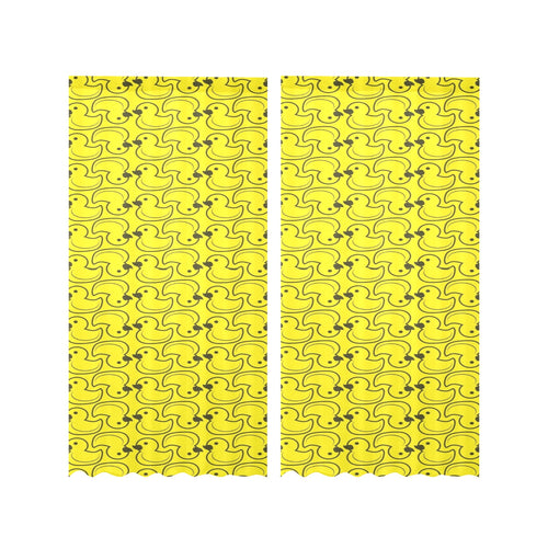 Duck Pattern Print Design 02 Gauze Curtain