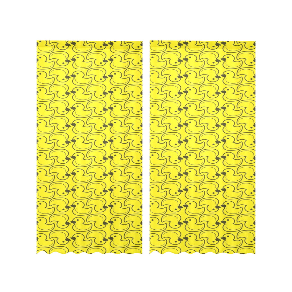 Duck Pattern Print Design 02 Gauze Curtain