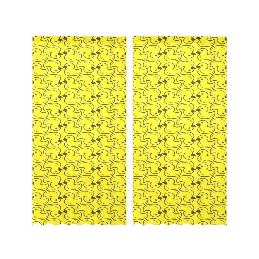 Duck Pattern Print Design 02 Gauze Curtain