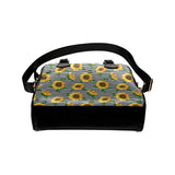 sunflowers ribbon background Shoulder Handbag
