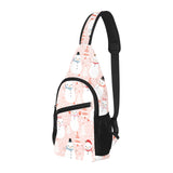 Cute snowman christmas tree snowpink background All Over Print Chest Bag
